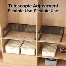 Expandable Under Sink Storage Rack | Kitchen, Cabinet, Wardrobe And Shoe Multi-Functional Storage Rack | Adjustable Shelf Unit, Suitable For Countertop And Closet - Multicolor - View 4