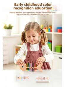 Toddler Fish Bone Stick Color Matching Board Game, Multi-Pattern Double-Sided Challenge Cards, Children's Color Recognition & Logical Thinking Training Toy, Develop Hand-Eye Coordination & Fine Motor Skills, Cultivate Patience & Concentration, Parent-Child Interactive Tabletop Game, Kindergarten & Home Early Education Educational Toy - Multicolor - View 6