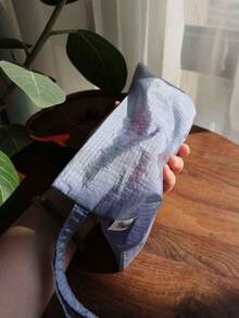 Tas Penyimpanan Minimalis Bergaris dengan Resleting, Ringan, Kapasitas Besar, Tas Perlengkapan Mandi Portabel untuk Perjalanan, Tas Kosmetik Wanita, Tas Tangan Kecil - MultiWarna - View 6