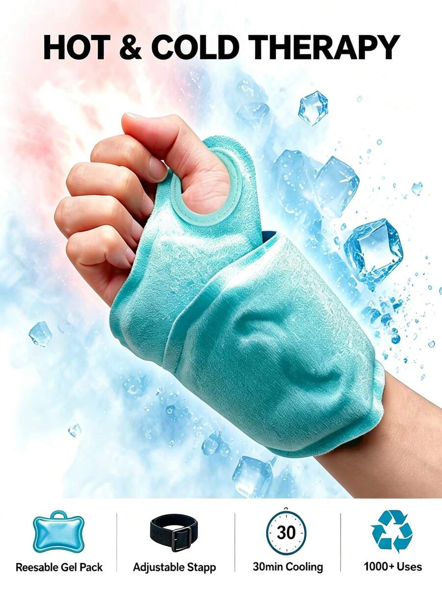 Wrist Cold/Hot Compress Ice Pack, All-In-One Wrist Joint Cooling Gel Ice Bag - Eye Patch - View 1