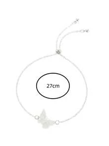 Butterfly Decor Bracelet Women's Adjustable Chain Fashion Versatile Hand Accessory (Requires Light Absorption To Glow) - Silver - View 6