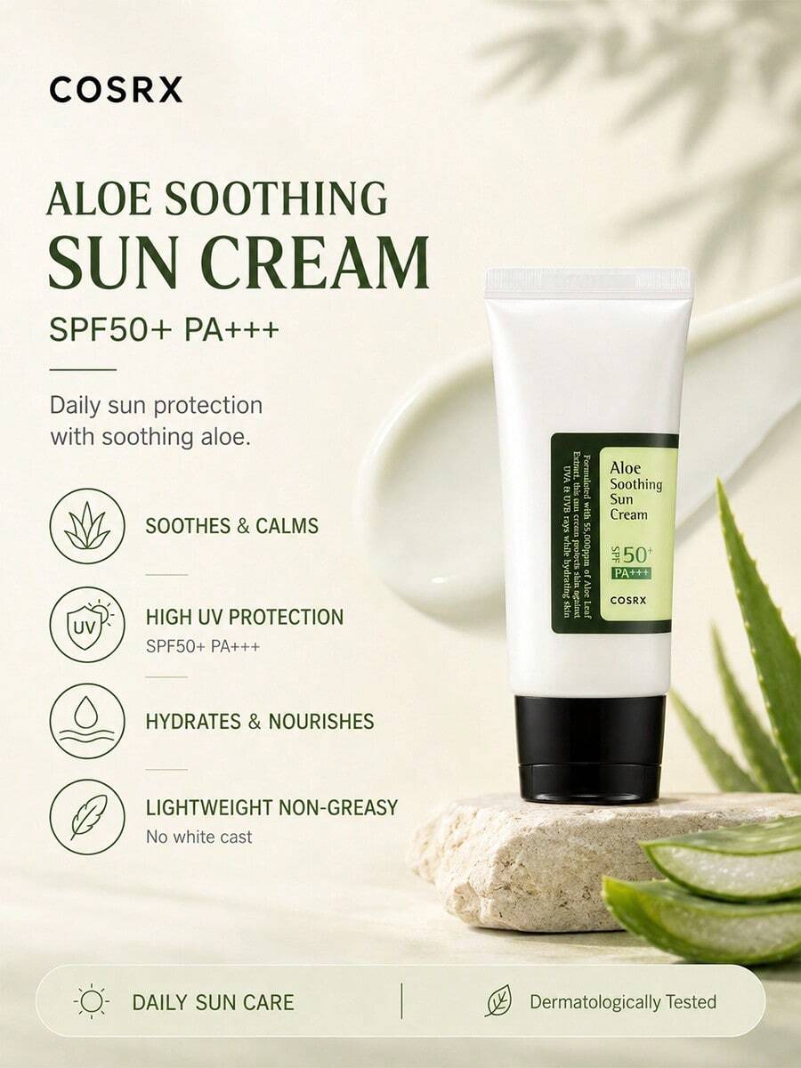 CosRX - Aloe Soothing Sun Cream SPF50+ PA+++ (50ml) - Clear - View 1