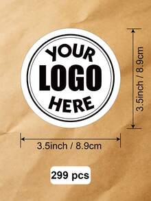 19-299pcs 1-3.5inch Custom Design Circle Logo Stickers - Personalized Printed Waterproof Paper/Plastic Business Branding & Packaging Seals Label, Round Label For Weddings Birthdays, Custom Circle Stickers For Business Logo - White - View 23