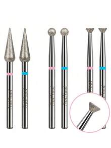 NotNoot 2pcs Diamond Nail Drill Bits Set, Dead Skin Remover, Glue Overflow Removal Tool, Nail Polishing Tool Set, Drill Replacement Heads - Silver - View 7