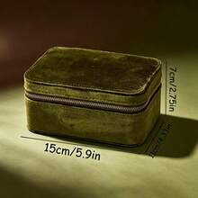 2pcs Jewelry Storage Box, Made Of High-Quality Velvet Fabric, Travel Jewelry Box, With Multiple Compartments And A Compact Size, Suitable For Both Home Storage And Outdoor Travel. It Can Store Rings, Earrings, Necklaces, And Is Perfect As A Gift - Multicolor - View 2