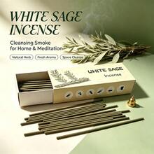 1盒約30-35支加州白鼠尾草香棒，直徑加粗至2.8mm，適用於瑜伽、冥想、淨化與送禮 - 白鼠尾草 - 查看 4