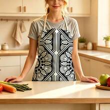 1pc Bohemian Vintage Printed Apron - Sleeveless Design, Durable And Comfortable Fit, With Contrasting Geometric Patterns And Traditional Motifs, Suitable For Cooking, Baking And Home Cleaning, Household Cleaning, Housework Apron, Hand-Painted Handmade Gardening Apron, Fun Home Gift - Multicolor - View 8