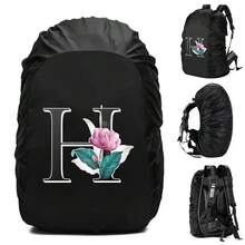 Backpack Rain-Proof Cover Large-Capacity Foldable Hiking Backpack Dust And Sun Protection Cover Suitable For Hiking Camping Mountaineering Outdoor Activities Initial Name 26 Letters Pattern - Black 60L - View 29