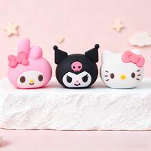 SANRIO 1pc Cartoon Shaped Pencil Sharpener With Cute Silicone Shell, Compact Portable Desktop Stationery, Daily Writing Pencil Sharpening Tool, Multiple Adorable Designs, Suitable For Students Classroom And Home Writing, Fun And Practical Small Stationery, Ideal As Daily Small Gift - Multicolor - View 3
