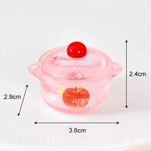 Miniature Kitchen Realistic Pots And Bowls Resin Accessories, Dollhouse DIY Creative Fruit Food Resin Decor, Tableware Model, Micro Scene Kitchen Tableware Decor, Pretend Play Decor, Apple Tableware Series - Multicolor - View 7