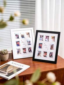 8-Grid 3-Inch Photo Poker Style Collage Photo Frame, Multi Photo Display Rack With Eight Grids, Wall Mounted And Desktop Dual-Use, Suitable For Couple Anniversaries/Wedding Memories, Home Bedroom Living Room Decoration, Romantic Gifts For Lovers - Multicolor - View 2