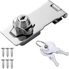 1/2pcs 3-Inch Key Lock Knob Safety Lock, Door Lock Bolt Latch, Suitable For Main Door, Garage Door, Wooden Shed, Box, Wardrobe, Cabinet, Drawer - GG - View 10
