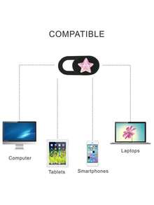 3pcs Pink Star Webcam Slider Covers, Phone Privacy Stickers - Suitable For Laptops, Desktops, Computers, Smartphones, Protect Your Privacy And Security, Strong Adhesive Self-Adhesive Privacy Stickers, Phone Accessories, Gift For Friends - Pink Stars - View 6
