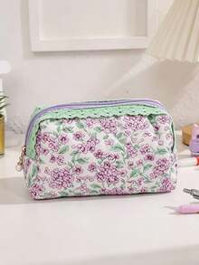 1pc Personalized Bridesmaid Gift Makeup Bag, Personalized Embroidered Floral Lace Makeup Bag, Wedding Return Gift Bride Gift Travel Toiletry Bag, Travel Storage Bag, Handbag - Multicolor - View 8