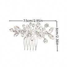 2Pcs Shiny Elegant Party Iron Hair Combs Bridal Wedding Hair Accessories All Season Wedding Hair Products - Silver - View 7