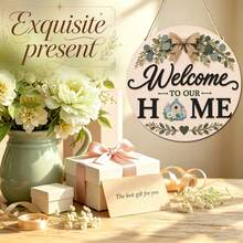1pc Interchangeable Diamond Art Magnetic Welcome Wreath For Front Door, DIY Handmade Detachable Holiday Decoration Suitable For Outdoor Farmhouse Porch Sign And Refrigerator Magnet Home Decor - Plant - View 5