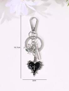 1pc Halloween Cross Heart Bat Skull Skeleton Spider Spider Web Star Dice Sword Backpack Charm Creative Gift - Multicolor - View 3