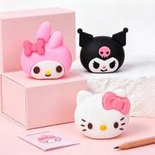 SANRIO 1pc Cartoon Shaped Pencil Sharpener With Cute Silicone Shell, Compact Portable Desktop Stationery, Daily Writing Pencil Sharpening Tool, Multiple Adorable Designs, Suitable For Students Classroom And Home Writing, Fun And Practical Small Stationery, Ideal As Daily Small Gift - Multicolor - View 2