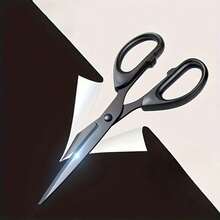 2pcs Rust-Proof Stainless Steel Scissors, Sharp Blade, Comfortable Grip - Ideal For Office And Home Use, Office Supplies | Stylish Black Appearance | Durable, Office Scissors - Sets - View 9
