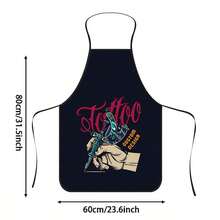 1pc Tattoo Artist Print Apron, Featuring Handheld Tattoo Machine & Pattern, Durable Work Apron Suitable For Tattoo Artists, Tattooists, BBQ Enthusiasts, Gardeners, Painters, Nail Artists - Perfect Gift For Home And Professional Tattoo Practitioners - Multicolor - View 13