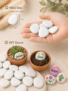 Medium Smooth White Painting Stones - Flat And Hand-Selected, Suitable For Crafts, Art, Decoration - No Chemicals, Smooth Surface For Even Effect, Ideal For Beginners And Handmade Projects, Craft Supplies, Art Projects, Decorative Stones - Multiple Styles - View 3