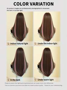 7JHH WIGS Highlights Long Straight Wigs For Women 24 Inch Medium Layered Wig With Bangs Synthetic Heat -Resistant Fiber Hallowmas Colorful Costume Wig For Festival Wear, Party Cosplay Use - Multicolor - View 7