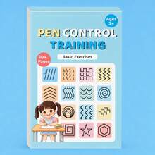 Pen Control Training Workbook, 60‑Pages Tracing Practice Book For Toddlers, Shape & Line Drawing Basic Exercise Book, Preschool Handwriting Educational Toy, Kids Reading & Writing Early Learning Supplies - Mint Blue - View 9