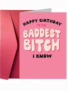 OBOVAY 1pc Birthday Card With Envelope, Printed With "Happy Birthday To The Best Girlfriend" Blessing. This Is A Cute And Creative Gift Suitable For Close Female Friends. - A - View 8