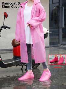 Raincoat Set (Raincoat + Shoe Covers) Non-Disposable Foldable Raincoat, Simple And Convenient To Carry, Essential For Hiking, Travel, Business Trips, Multiple Colors Available - Multicolor - View 14