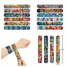 asmodee 12pcs Toy Story Buzz Lightyear Woody Slap Bracelets PVC Wristbands, Halloween Christmas Costume, Party Favors (2 Styles Randomly Sent) - A - View 1