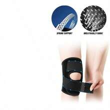 Adjustable Knee Brace And Patella Pad, Unisex, Thickened Spring Bar Joint Protection - Black - View 6
