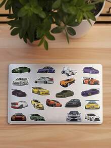 100pcs Cartoon JDM Sports Car Stickers Laptop Scrapbook Luggage Skateboard Guitar Decoration Diy Doodle Stickers - A - View 3
