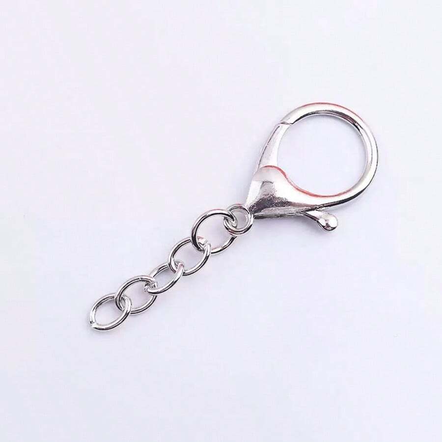 مشبك سرطان معدني + سلسلة من 4 أقسام، يمكن استخدامه لصنع مجوهرات DIY، سلسلة مفاتيح، قلادة، حلقة مفاتيح مع سلسلة، إكسسوار حقيبة ظهر - مشبك قفل على شكل سرطان البحر - مشاهدة 1