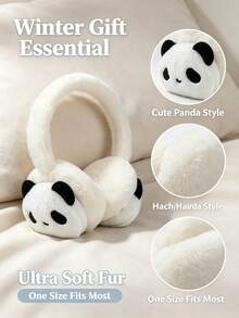 Foldable Panda Plush Kids Warm Earmuffs, Girls Autumn/Winter Outdoor Anti-Freeze Ear Warmers - Multicolor - View 2