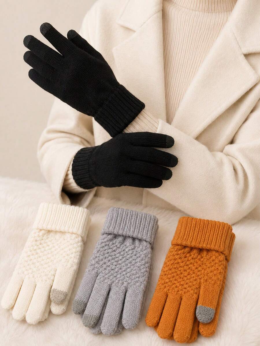 Men's And Women's Winter Touchscreen Warm, Thick, Soft And Comfortable Gloves, Providing Warmth And Protection In Cold Weather.