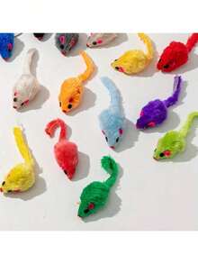 1pc/12pcs Colorful Small Mouse Cat Interactive Self-Entertainment Toy Cat Toy Pet Toy Random Color Pet Accessories Pet Toy - Multi-color - View 3