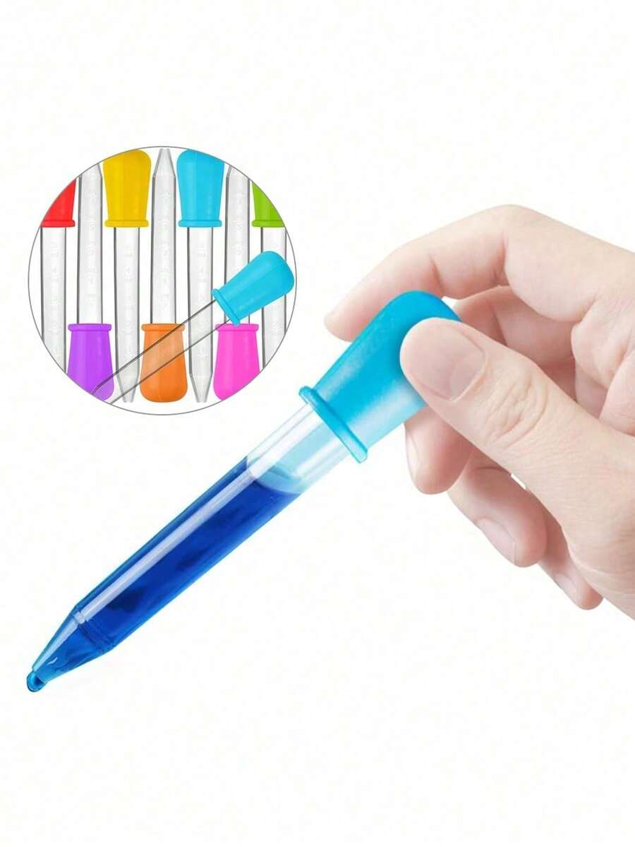 3PCS 5ml Transparent Silicone Bulb Droppers, Random Multi-Color Options, Multiple Specification Sets, Soft Silicone Suction Head For Easy And Smooth Liquid Transfer, Simple And Convenient Operation, Suitable For Various DIY Crafts, Paint Dispensing And Mixing, Also For School Laboratory Science Experiments, Meeting Fun Science Innovation And Home Crafting Needs - Multicolor - View 1