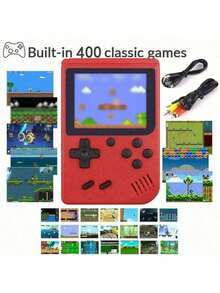 Handheld Game Console Macaron Mini 400 In 1 Gaming Console Big Screen Handheld Retro Classic Game With 1020 MAh Large Battery Plug And Play Portable Game Console Machine Retro Gaming Machine 1pc(1 Player/2 Player) - View 11
