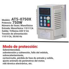 Variable Frequency Drive, Motor Speed Controller, 110V Single-Phase Input 220V Three-Phase Output, 0.75 KW, Inverter Converter, VFD, Single-Phase Or Three-Phase Input, Three-Phase Output, Motor Inverter Converter - US A Type Plug(110-127V) - View 3
