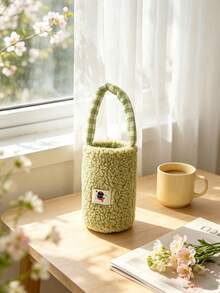 4PCSins Fluffy Water Bottle Bag Insulated Cup Outdoor Storage Bag Soft Anti-Drop Anti-Scald Milk Tea Handbag - Multicolor - View 11
