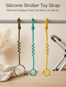 3pcs Silicone Adjustable Stroller-Baby Toy Anti-Loss Straps, Baby Teether Toy And Straw Cup Holder Anti-Loss Straps, Baby Toys, Suitable For Strollers, High Chairs, Car Seats - Multicolor - View 9