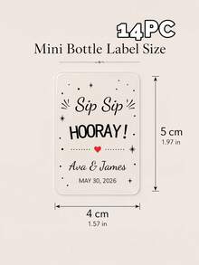 14/24/49pcs Personalized Customized Wedding Mini Bottle Labels, Custom Name & Date Self-Adhesive Stickers, Wedding Favors Gifts, Banquet Decor - Clear - View 18