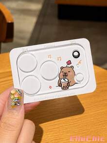 1‑Pack Cute Capybara Pattern Tempered Glass Lens Protector, Compatible With 17 Pro/17 Pro Max, 18 Pro/18 Pro Max Full‑Series Models. Full‑Coverage Rear Camera Protection, Scratch‑Resistant And Wear‑Resistant, Easy To Install. - Clear - View 4