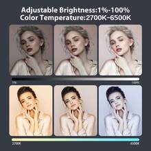 Rechargeable Selfie Fill Light With Phone Clip, Adjustable Brightness, 3 Lighting Modes, Battery Powered, Suitable For Selfie, Makeup, Live Streaming And Video Conferencing, Portable And Convenient - A - View 5