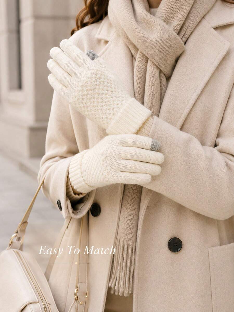Men's And Women's Winter Touchscreen Warm, Thick, Soft And Comfortable Gloves, Providing Warmth And Protection In Cold Weather.