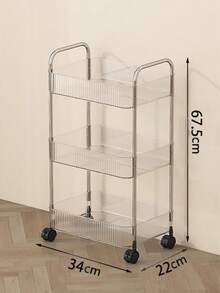 2/3/4 Tier Rolling Cart With 4 Wheels And Handle, Transparent Multi-Functional Storage Trolley With Handle And Wheels, Holiday Gift Space-Saving, Suitable For Office, Bathroom, Kitchen And Living Room Mobile Organizer, Easy Assembly And Disassembly Layered Storage, Suitable For Snacks, Seasonings, Cosmetics, Books, Food And Household Items - Transparent - View 17