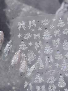 1片果凍美甲飾品貼紙 新款DIY辣妹復古美甲貼紙 琥珀豹紋百合美甲裝飾貼 - 白色 - 查看 7