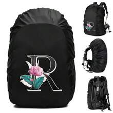 Backpack Rain-Proof Cover Large-Capacity Foldable Hiking Backpack Dust And Sun Protection Cover Suitable For Hiking Camping Mountaineering Outdoor Activities Initial Name 26 Letters Pattern - Black 60L - View 31