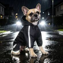 1pc Pet Hooded Raincoat With Extra Large Brim, Polyester Material, Reflective Strips, Full Protection, Adjustable Magic Waist Strap, Cute Animal Pattern, Waterproof Design, Suitable For Small And Medium Dogs All Year Round, Waterproof Dog Raincoat, Hooded Dog Raincoat, Dog Raincoat - Multicolor - View 20