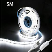 5V USB COB LED Light Strip With Button Switch, Self-Adhesive Flexible Light Bar, Suitable For TV Background, Bed Bottom, Stairs, Cabinet Indoor Home Atmosphere Lighting Decoration - Multicolor - View 15